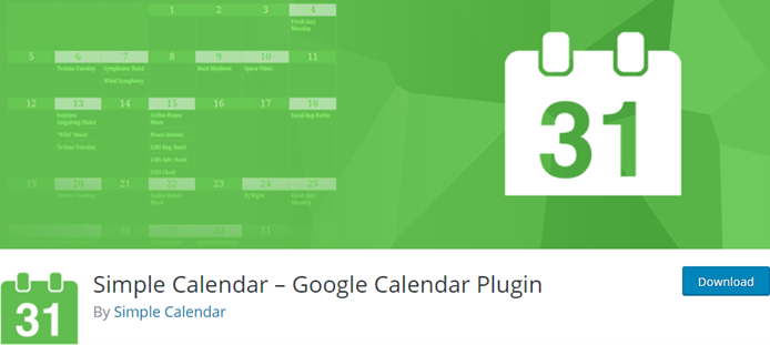 Simple Calendar screenshot