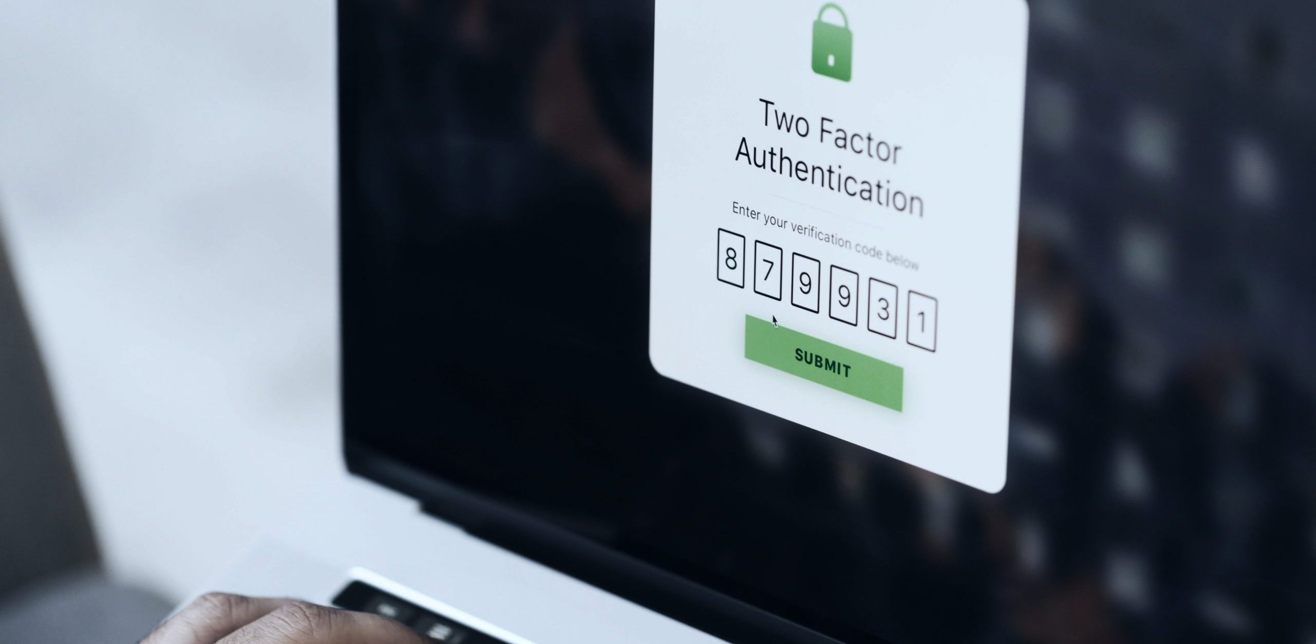 Authentication code on screen