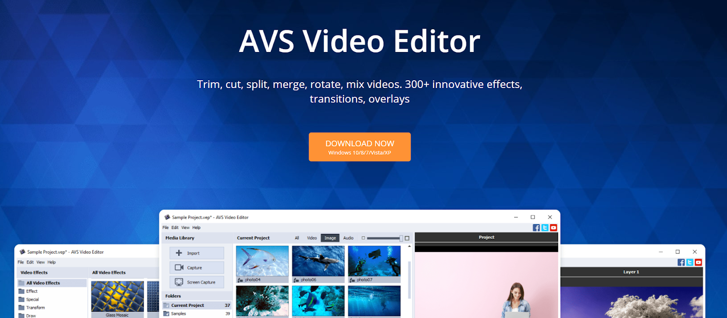 AVS Video Editor homepage