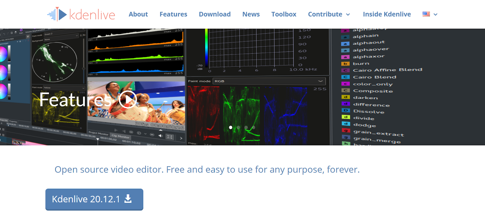 Kdenlive website