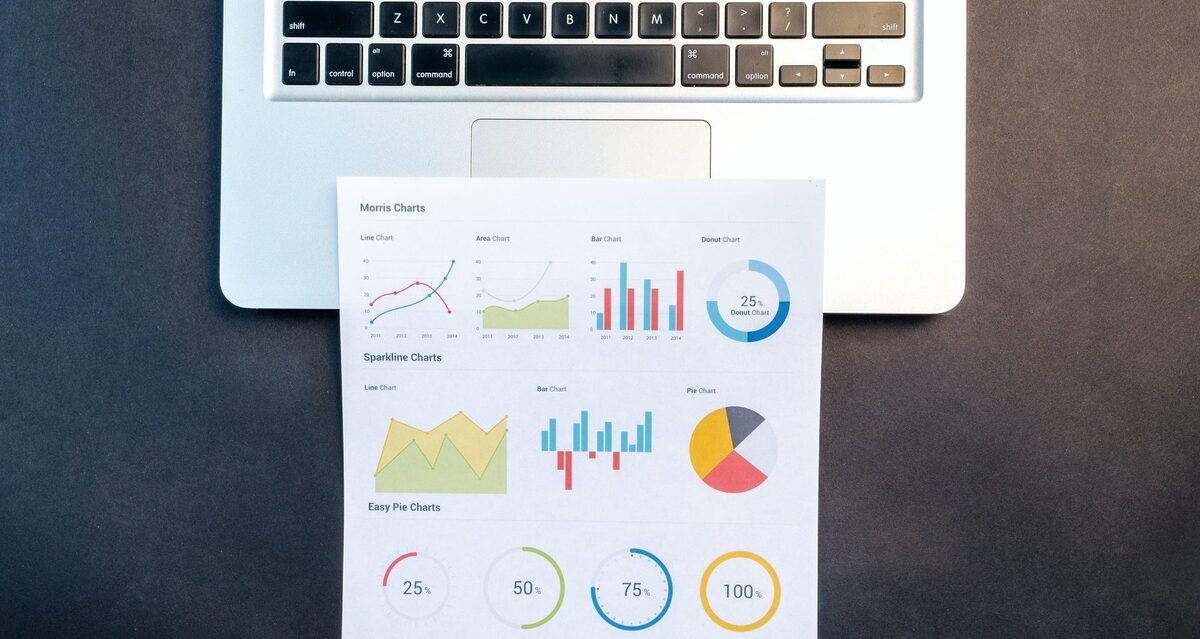 Laptop with a chart