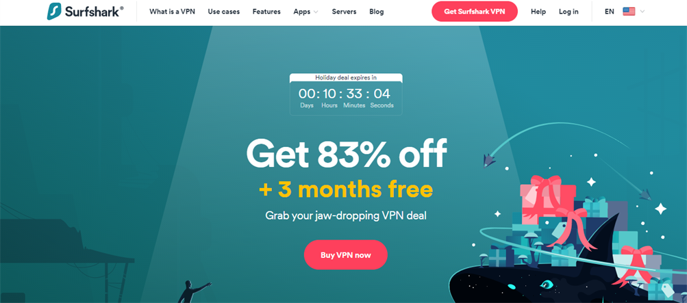 Surfshark landing page