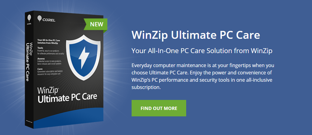 WinZip System tools landing page