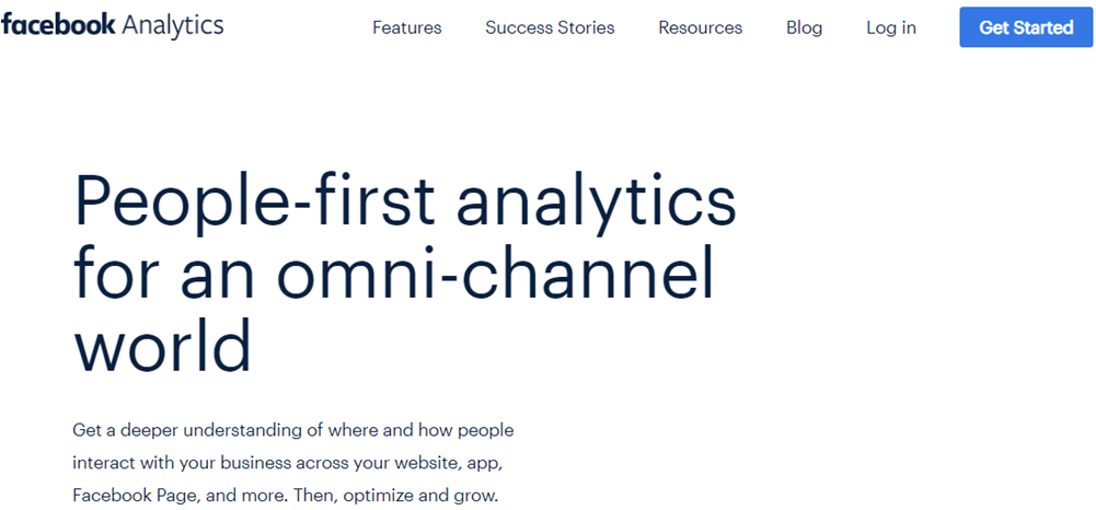 Facebook Analytics homepage