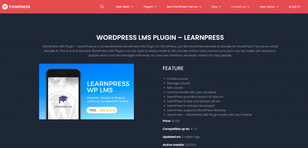 LearnPress homepage