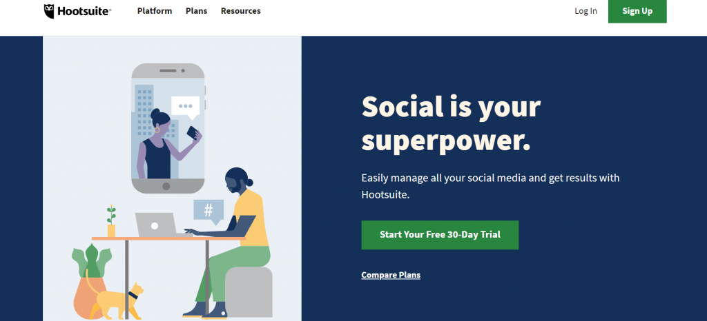 Hootsuite homepage