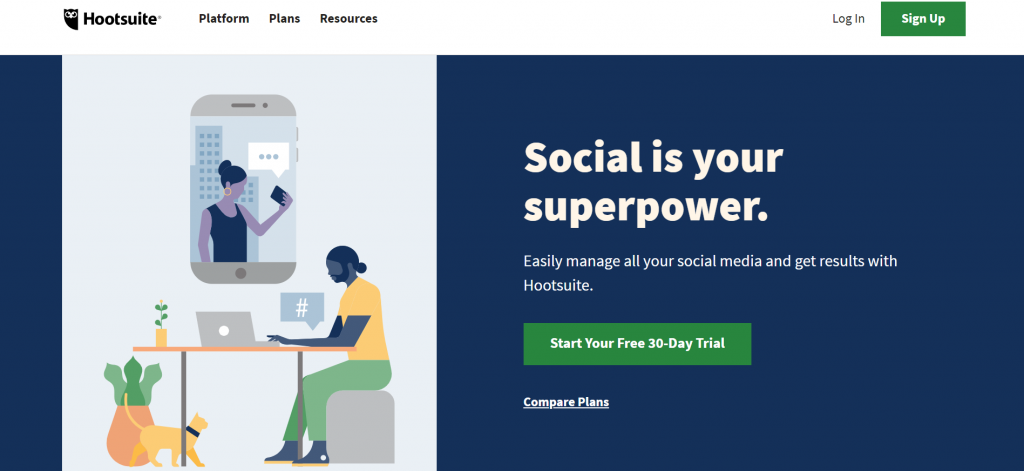 Hootsuite homepage