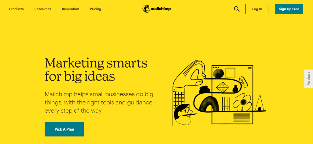 MailChimp homepage