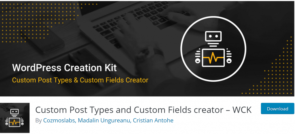 Custom Post Types and Custom Fields creator banner