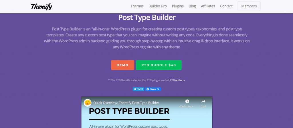 Post Type Builder Website 