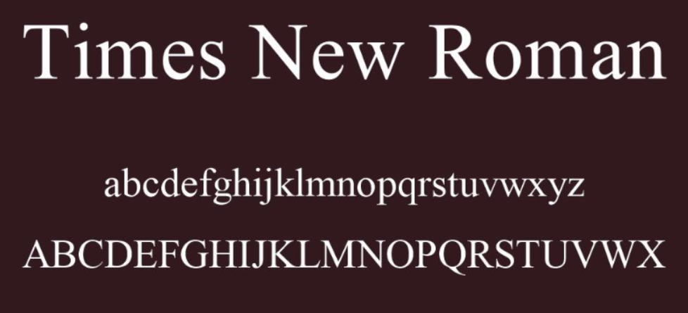 Times New Roman font