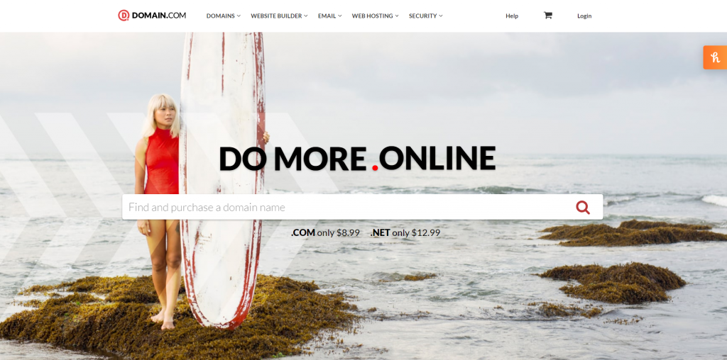 Domain homepage