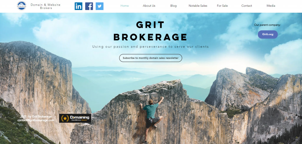 Grit Brokerage homepage