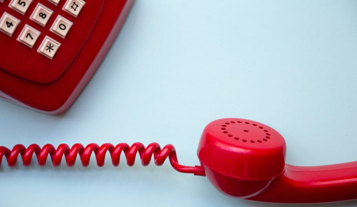 red corded home phone