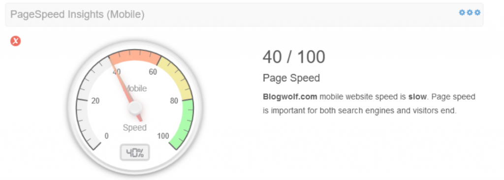 PageSpeed Mobile Blogwolf