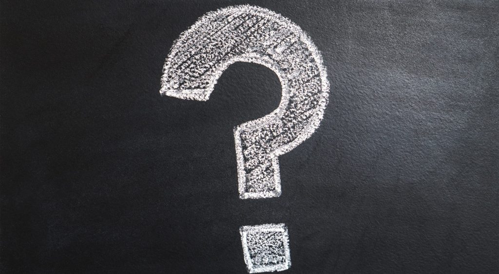 Question mark on chalk board