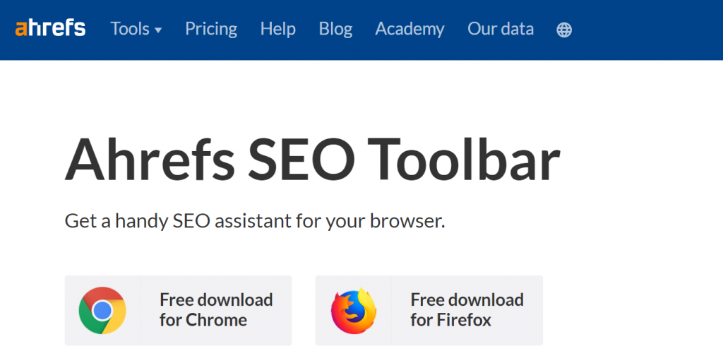 Ahrefs SEO toolbar