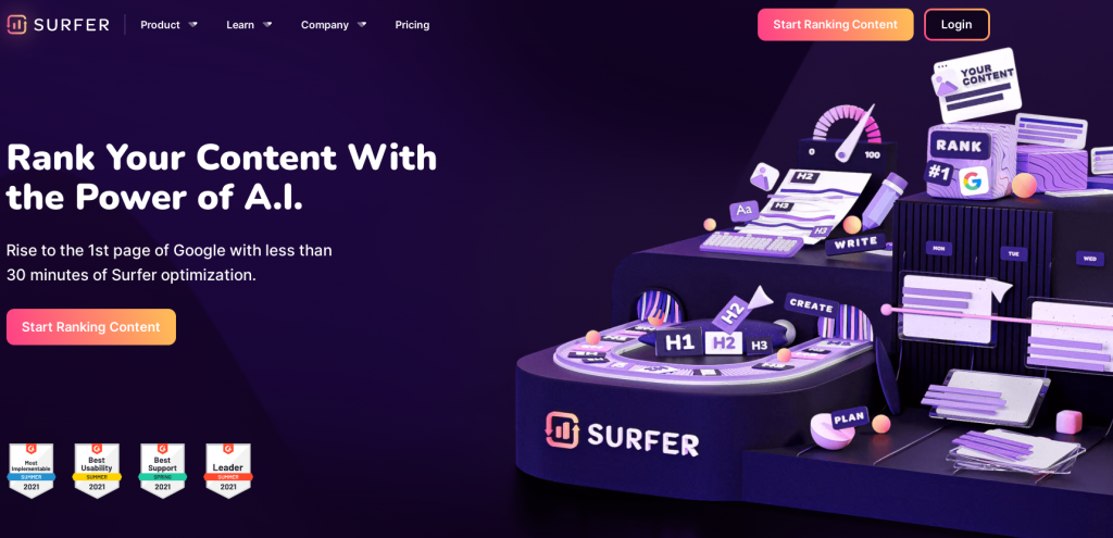 Surfer homepage