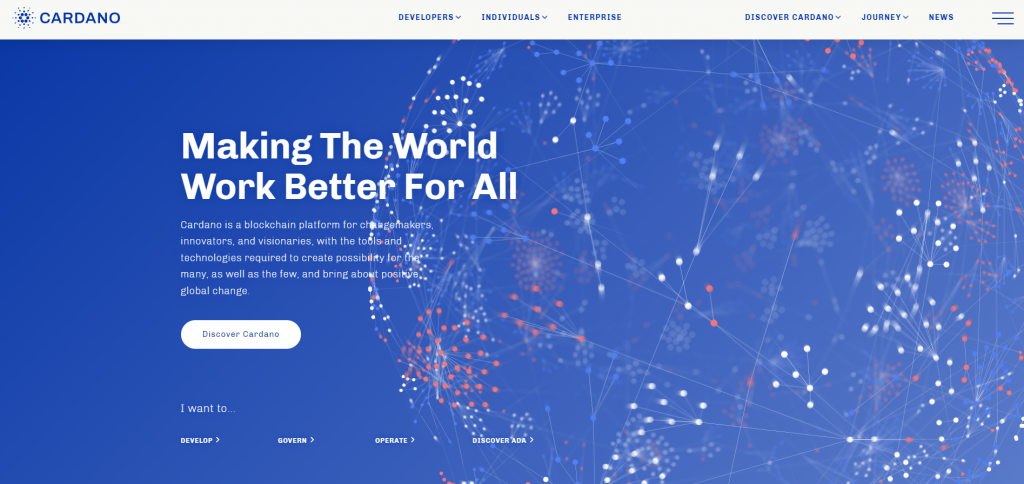 Cardano homepage