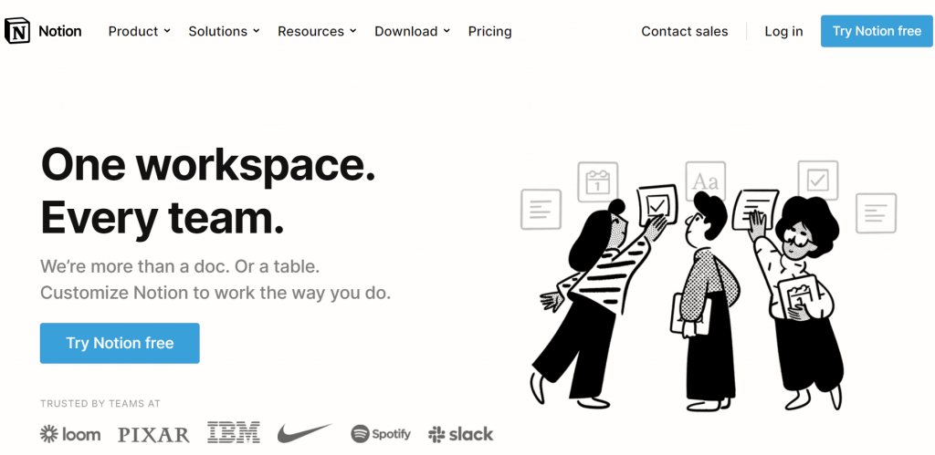 Notion website