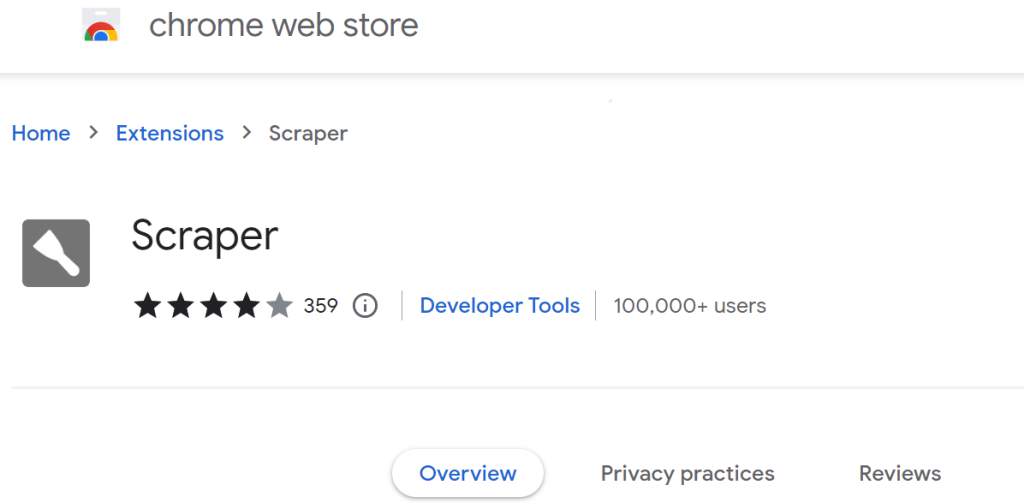 Scraper on Google store