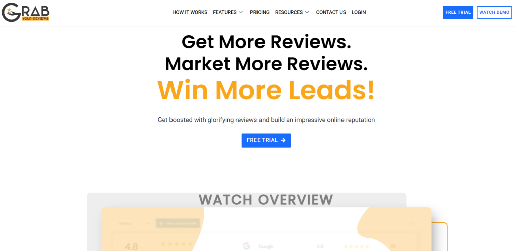 Grab Your Reviews website