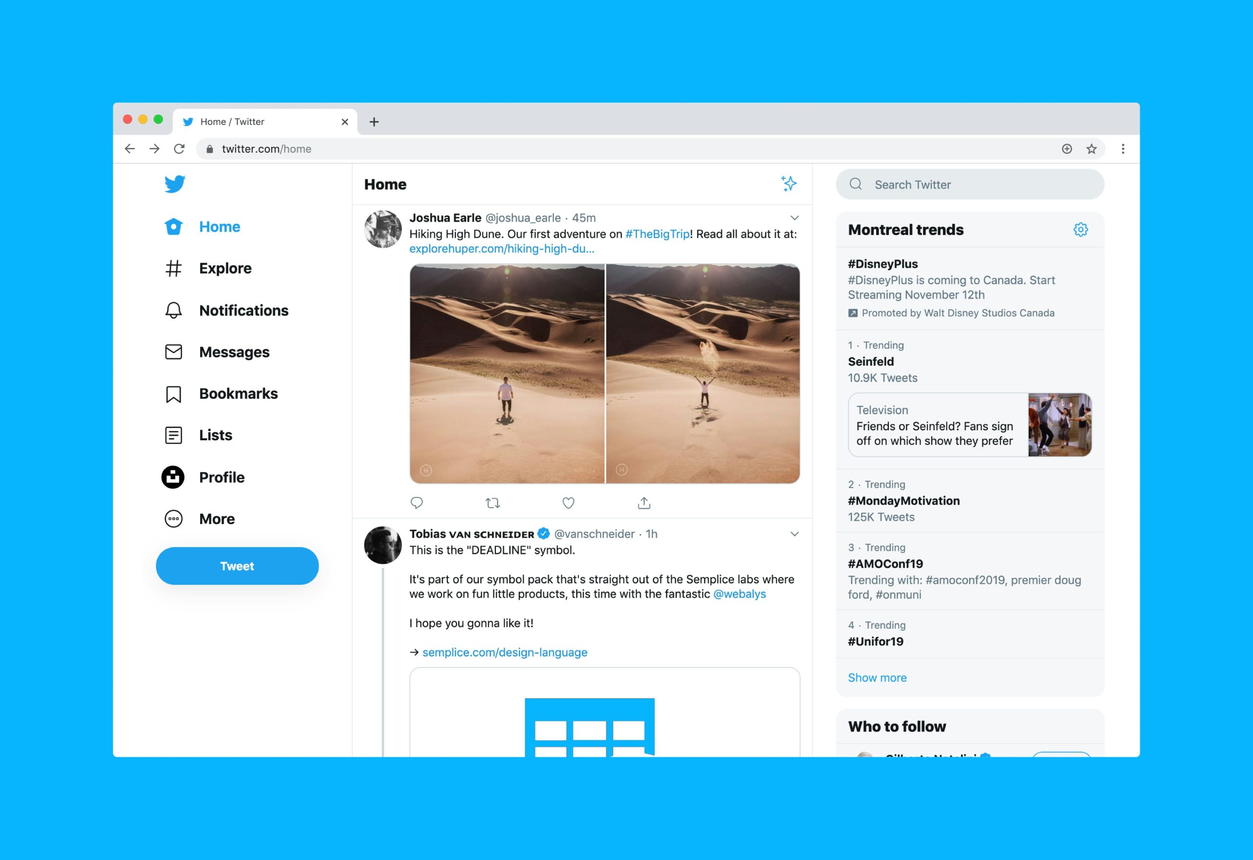 twitter homepage